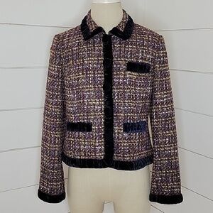MAC & JAC size 8 tweed and velvet jacket